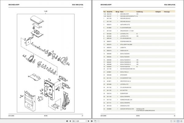Still Pallet Truck EGU 3000 0130 Spare Parts List DE 2