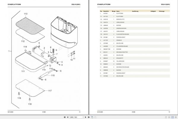 Still Pallet Truck EGU H 0201 Spare Parts List DE 2