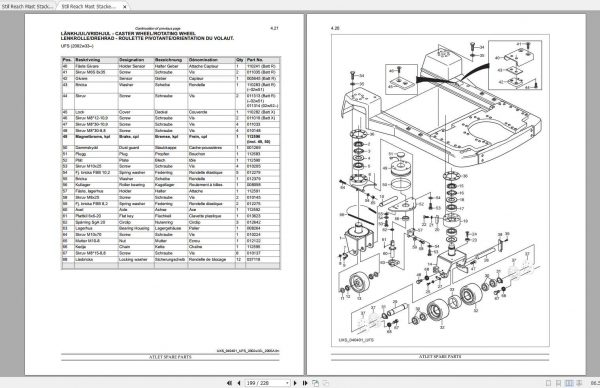 Still Reach Mast Stacker FM 4W 20 25 Spare Parts List DE 2