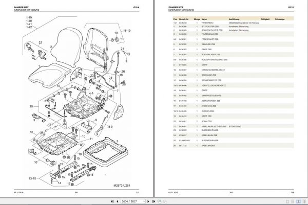 Still Side Loader Forklift GX X GX Q Spare Parts List DE 2