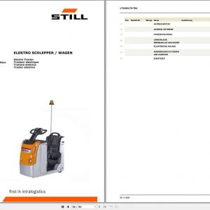 Still Tow Tractor LTX20 LTX T04 Spare Parts Lists DE 1