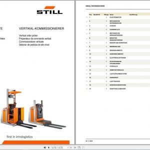Still Vertical Order Picker EK X10 2101 Spare Parts List DE 1