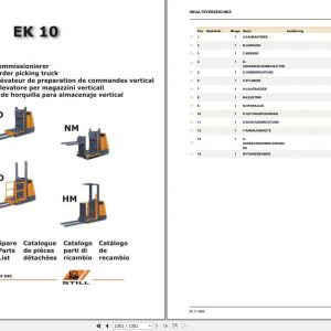 Still Vertical Order Picking Truck EK10 NO NM HO HM Spare Parts List DE 1