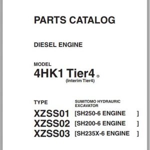 Sumitomo Hydraulic Excavator Diesel Engines 4HK1 Tier4 Parts Manual 1