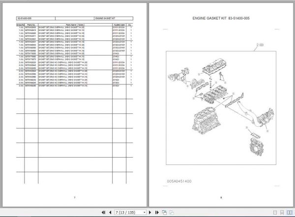 Sumitomo Hydraulic Excavator Diesel Engines 4JJ1 Tier4 Parts Catalog 2