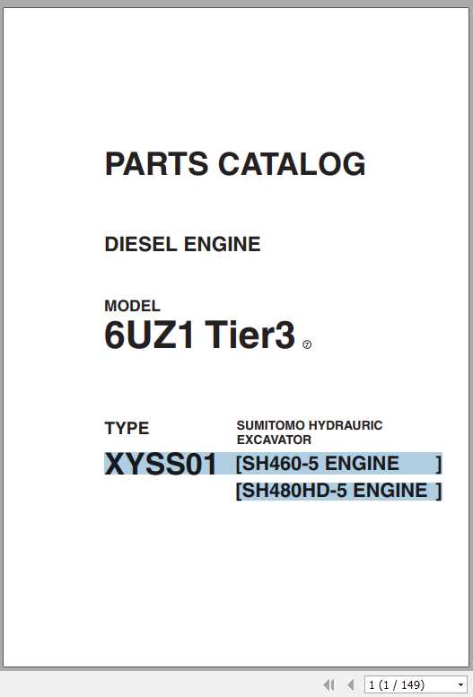 Sumitomo Hydraulic Excavator Diesel Engines 6UZ1 Tier3 Parts Catalog 1
