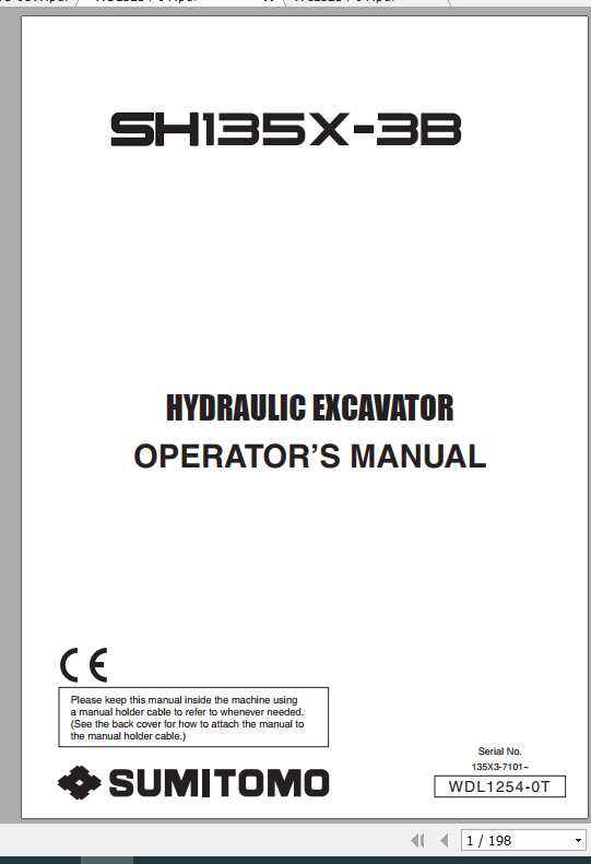 Sumitomo Hydraulic Excavator SH135X 3B Parts Operators Shop Manual 1