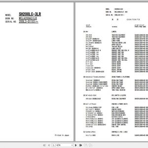 Sumitomo Hydraulic Excavator SH200LC 3 Parts Manual 1