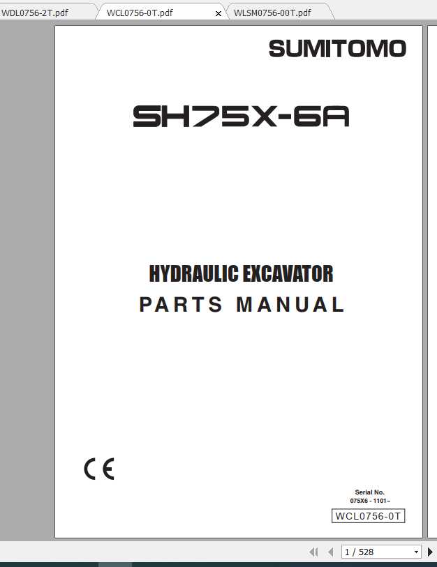 Sumitomo Hydraulic Excavator SH75X 6A Parts Operators Service Manual 2