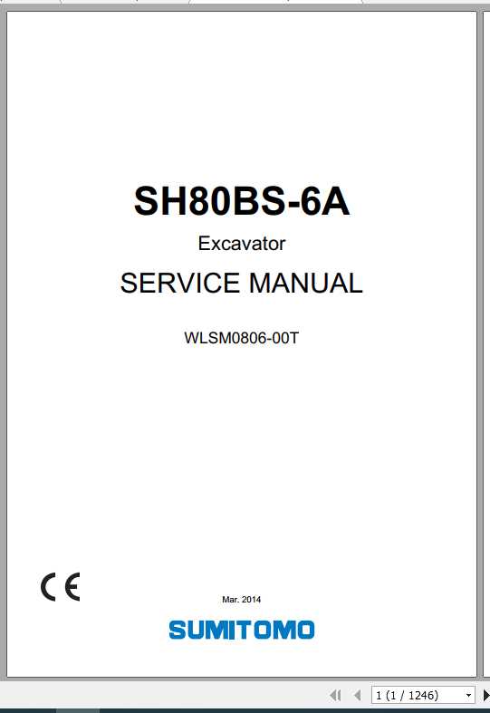 Sumitomo Hydraulic Excavator SH80BS 6A Parts Operators Service Manual 1
