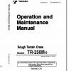 Tadano Rough Terrain Crane TR 250M 6 Serial FB1292 Operation Maintenance Manual 1