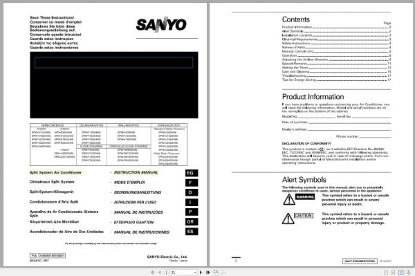 Terex Demag Crawler Crane CC8800 1600T Air Conditioning Unit Operating Instructions 1