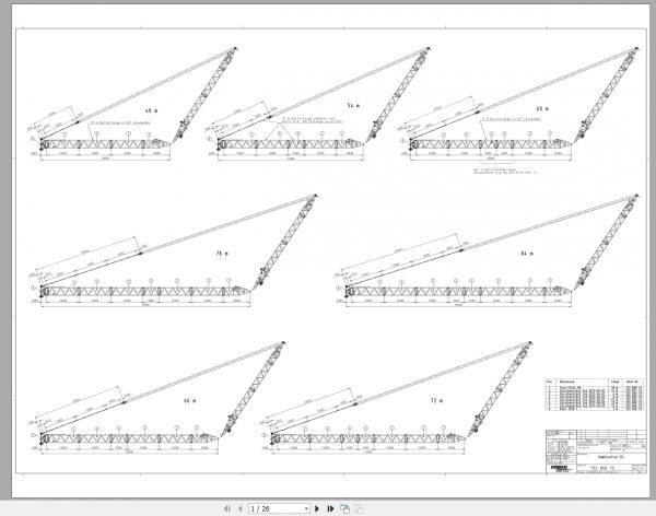 Terex Demag Crawler Crane CC8800 1600T Boom Combinations DE 1
