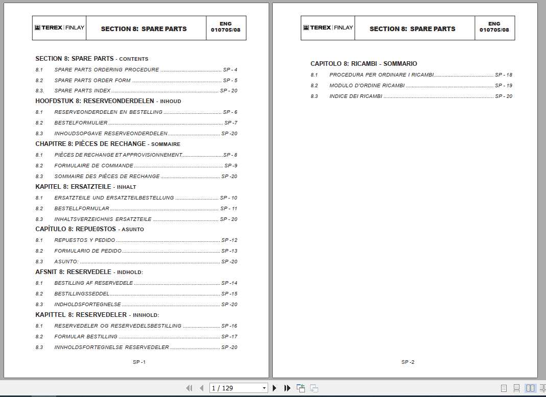 Terex Finlay Crusher 312 Parts Catalog ES 1