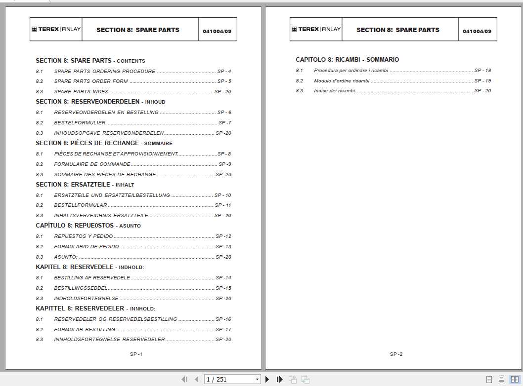Terex Finlay Crusher 683 Parts Catalog ES 1