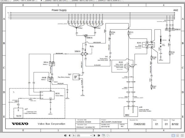 Volvo Trucks Buses B5TL Electrical Wiring Diagram 3