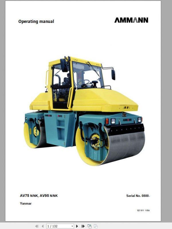 Ammann Roller AV75 AV95 NNK Yanmar 04.2011 Operation Manual 1