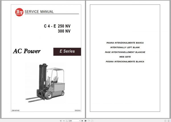 BT Electric Forklift C4E250NV C4E300NV Service Manual Diagrams 1 1
