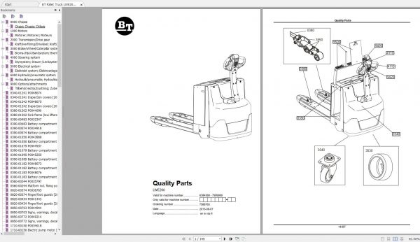 BT Pallet Truck LWE200 Quality Parts Manual 7588765 1