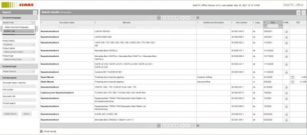 CLAAS WebTIC Offline 4.0.5 06.2021 Operator Manual Repair Manual and Service Documentation DE DVD 1
