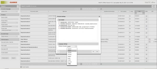 CLAAS WebTIC Offline 4.0.5 06.2021 Operator Manual Repair Manual and Service Documentation DE DVD 3