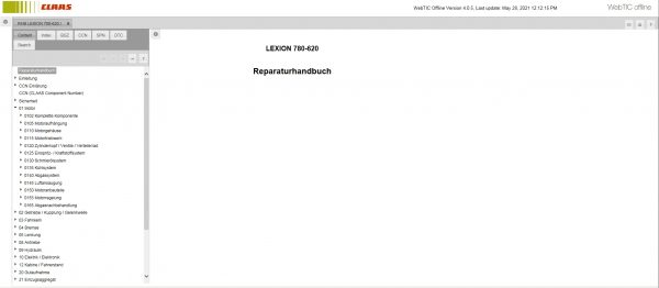 CLAAS WebTIC Offline 4.0.5 06.2021 Operator Manual Repair Manual and Service Documentation DE DVD 4