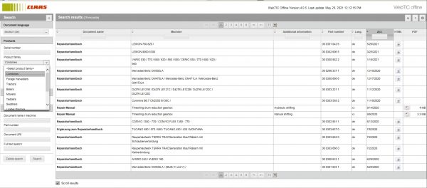 CLAAS WebTIC Offline 4.0.5 06.2021 Operator Manual Repair Manual and Service Documentation DE DVD 7