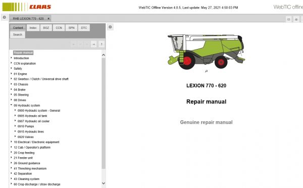 CLAAS WebTIC Offline 4.0.5 06.2021 Operator Manual Repair Manual and Service Documentation EN DVD 6