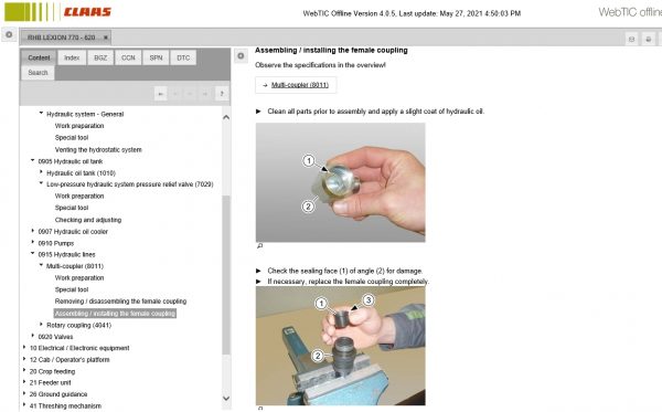 CLAAS WebTIC Offline 4.0.5 06.2021 Operator Manual Repair Manual and Service Documentation EN DVD 8