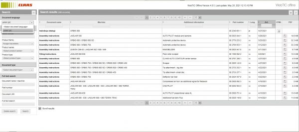 CLAAS WebTIC Offline PL Polski 06.2021 Operator Manual Repair Manual and Service Documentation DVD 1 1