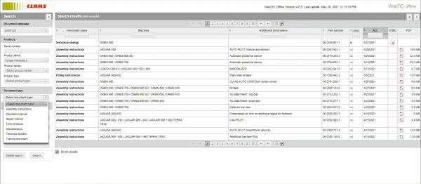 CLAAS WebTIC Offline PL Polski 06.2021 Operator Manual Repair Manual and Service Documentation DVD 2