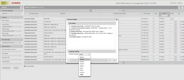 CLAAS WebTIC Offline PL Polski 06.2021 Operator Manual Repair Manual and Service Documentation DVD 3
