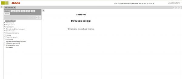 CLAAS WebTIC Offline PL Polski 06.2021 Operator Manual Repair Manual and Service Documentation DVD 5