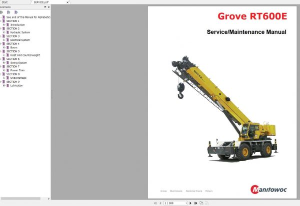 GROVE Mobile Crane RT650E 234215 Shop Manual 1