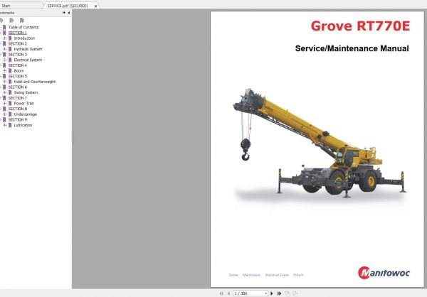GROVE Mobile Crane RT770E 234537 Shop Manual 1