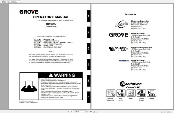 GROVE Mobile Crane RT9130E 227121 Shop Manual 2
