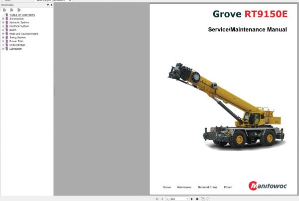GROVE Mobile Crane RT9150E 231938 Shop Manual 1