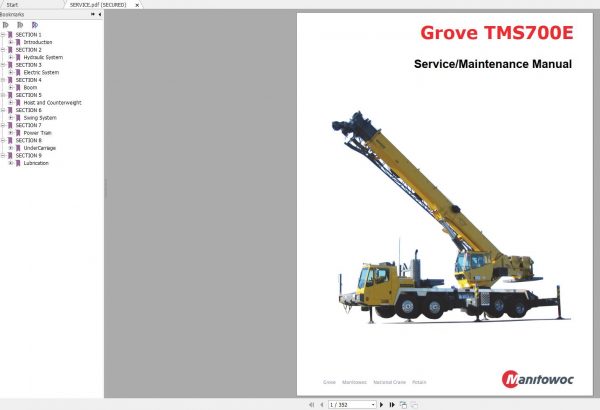 GROVE Mobile Crane TMS700E 235408 Shop Manual 1