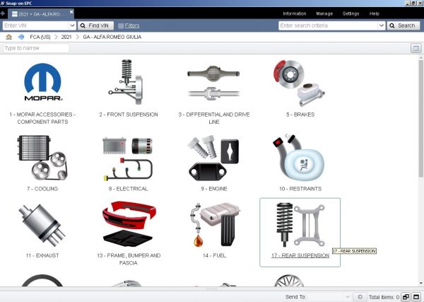 General Motors GMNA EPC 05.2021 Chrysler FCA EPC5 05.2021 04 Main Group Select