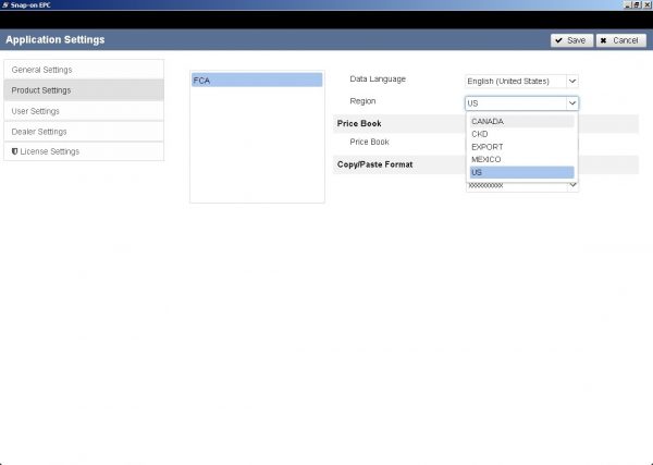 General Motors GMNA EPC 05.2021 Chrysler FCA EPC5 05.2021 08 Region Select