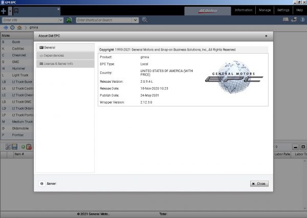 General Motors GMNA EPC 05.2021 Chrysler FCA EPC5 05.2021 7 GMNA About Program