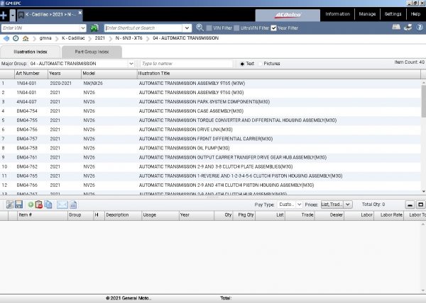 General Motors GMNA EPC 05.2021 Chrysler FCA EPC5 05.2021 8 GMNA Group Select