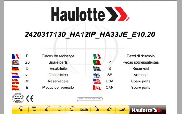 Haulotte Work Platforms PDF 212GB Updated 06.2021 Service Maintenance Operators Manual Training Spare Parts Manual 8