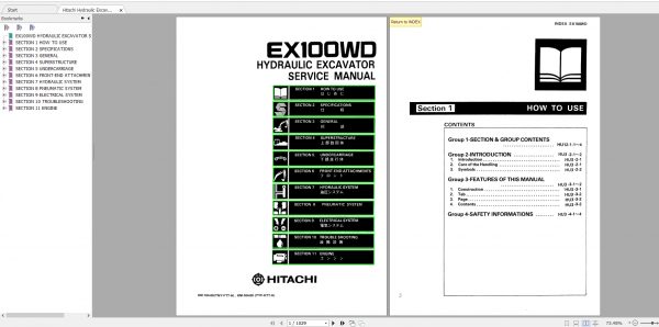 Hitachi Hydraulic Excavator EX100WD Full Models Manuals PDF 3