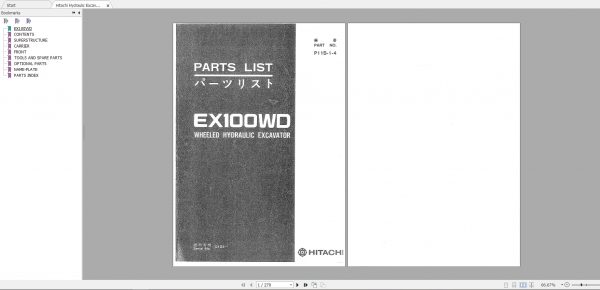 Hitachi Hydraulic Excavator EX100WD Full Models Manuals PDF 4