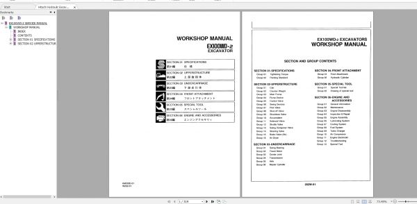 Hitachi Hydraulic Excavator EX100WD Full Models Manuals PDF 7