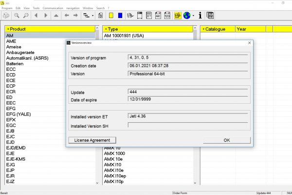 JUNGHEINRICH JETI ForkLift ET v4.36 Updated 444 05.2021 Spare Parts Catalog Full Instruction 1