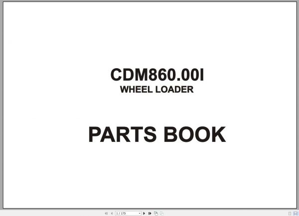 LONKING Wheel Loader CDM860.001 Parts Catalog 1