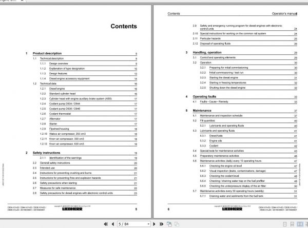 Liebher Diesel Engine D934 D936 D944 D946 A7 03 Operators Manual 31 03 2021 2