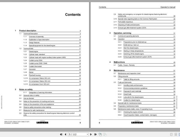 Liebher Diesel Engine D934 D936 D946 A7 SCR Operators Manual 31 03 2021 2